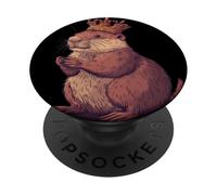 Conoce al divertido castor con disfraz de Rey Corona PopSockets PopGrip Adhesivo
