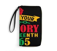 Conoce tu historia Juneteenth Cartera de cuero para mujer Monedero largo de