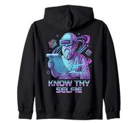 Conoce tu Selfie Sócrates VR Filosofía Cibernética Vaporwave Sudadera con Capucha