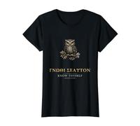 Conócete a ti Mismo Gnothi Seauton Filosofía Griega Búho Camiseta gráfica económica