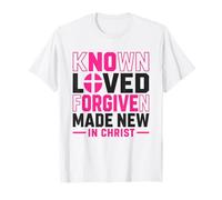 Conocido Amado perdonado Hecho Nuevo en Cristo Cita Cristiana Camiseta