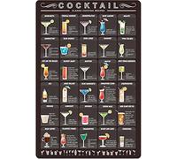 Conocimientos sobre cócteles Cóctel Ultimate Mixology Letreros metálicos Decoración de pared Póster de aluminio Pósteres de conocimientos de barman Guía rápida de aprendizaje de coctelería Letr