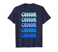 Conor Retro Name Stack Design Camiseta, Hombre, Azul Marino, 3XL