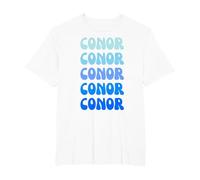 Conor Retro Name Stack Design Camiseta, Hombre Tallas Grandes, Blanco, 6X Alto