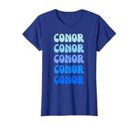 Conor Retro Name Stack Design Camiseta, Mujer, Azul Real, XL