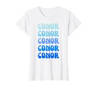 Conor Retro Name Stack Design Camiseta, Mujer, Blanco, 3XL