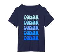 Conor Retro Name Stack Design Camiseta, Mujer Tallas Grandes, Azul Marino, 6XL Grande