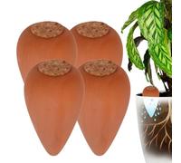 Conos de arcilla para riego Relaxdays, juego de 4, 350 ml, terracota