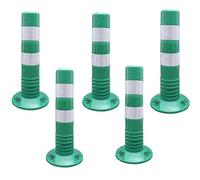 Conos de barrera for entrada de vehículos de 18 y 30 pulgadas, plástico PU reflectante for carreteras, calles, construcción y estacionamiento.(Green,5 Pack/30in)