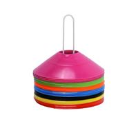 Conos de disco - 50 piezas apilables coloridos marcadores de entrenamiento de fútbol con soporte de transporte para ejercicios de agilidad de fútbol, baloncesto, béisbol, equipo de práctica deportiva
