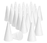 Conos de Espuma para Manualidades (4,8 x 10,7 cm, Blanco, 24 Unidades)
