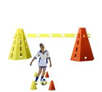 Conos de fútbol | con agujeros de agilidad y postes de velocidad | Conos marcadores de campo de fútbol al aire libre - para fútbol al aire libre, baloncesto, patinaje, patio, jardín, atletas, adultos