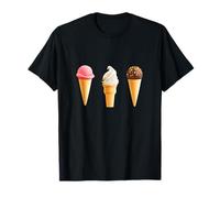 Conos de Helado: Fresa, Vainilla, Chocolate bañado Camiseta