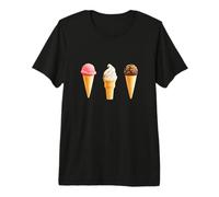 Conos de Helado: Fresa, Vainilla, Chocolate bañado Camiseta Premium