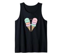 Conos de Helado, Lindas Caras de Estilo Kawaii Camiseta sin Mangas