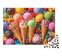 Conos de Helado Puzzle de 1000 Piezas Dulces Coloridos Puzzle para Adultos Papel Relajación Hogar 70x50cm/1000pcs