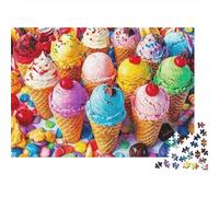 Conos de Helado Puzzle de 1000 Piezas para Adultos Caramelos de Colores Puzzle para Toda la Familia Relajante Regalo 52x38cm/1000pcs