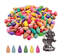 Conos De Incienso, 60 Piezas Conos De Incienso, Conos De Incienso Natural, con Soporte para Inciens, para Desodorizar En Baño y Habitación, Muy Adecuado para Yoga, Meditación, Relajación, Oraciones