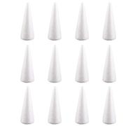 Conos de poliestireno 12PCS 3.94 pulgadas de altura Cono de espuma artesanal de espuma para árbol de Navidad para suministros de arreglos florales Suministros de arreglo floral de espuma para árbol de