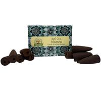 Conos de Reflujo Salvia Blanca Namaste India - 10 Conos de Incienso blackflow - HOSTENATURA