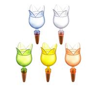 Conos de Riego | 5 Piezas Estacas De Riego Para Flores | Accesorios Automáticos con Forma de Flor para Jardín Invernadero Semillero Cactus y,Macizos Elevados Viveros De Cactus