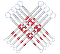 Conos de Seguridad retráctiles Teles Traffic Pole, de 1,6 a 3 Metros, para Control de multitudes y Seguridad en Eventos, Juego de 10 Piezas (Rojo y Blanco).