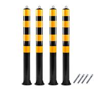 Conos de Seguridad Vial, a Rayas Amarillas y Negras, 100 cm/120 cm, Postes de señalización de estacionamiento Securi, Postes de señalización Vial de Metal Reflectante, con Accesorios incluid