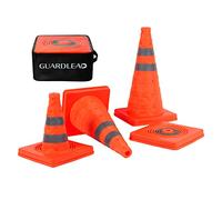 Conos de Seguridad Vial Plegables de 45cm, 4 Piezas de Conos emergentes multifuncionales con Collar Reflectante, para estacionamiento en Carreteras, práctica de conducción (4, 45cm)