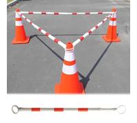 Conos de Seguridad Vial retráctiles: 10 Postes de Control Rojos, adecuados para Obras Viales, aparcamientos y Seguridad pública; un Equipo eficaz para la gestión del tráfico.