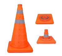 Conos de tráfico reflectantes - Marcadores de seguridad, plegables de 17,7 pulgadas con cuerpo naranja brillante, base impermeable, fácil almacenamiento | Conos emergentes multiusos para prácticas de