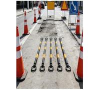 Conos de tráfico retráctiles, Conectores Reflectantes para Conos de Carretera, Que garantizan la Seguridad Vial (Paquete de 5) (Negro)