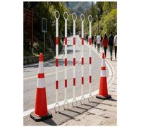 Conos de tráfico retráctiles, Conectores Reflectantes para Conos de Carretera, Que garantizan la Seguridad Vial (Paquete de 5) (Rojo)