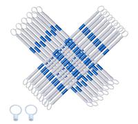 Conos de tráfico telescópicos - Barras de Seguridad telescópicas de 1 a 2 Metros para construcción y muros transversales - Conectores Reflectantes - 40 Unidades (Azul y Blanco)