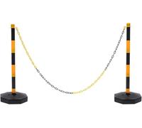 Conos Delimitadores De Tráfico, Paquete De 2, Barrera Delimitadora De Seguridad Vial Con Base Rellenable, Cadena De 3,3 Pies, Para Control Del Tráfico, Advertencia, Uso En Aparcamientos, Obras