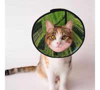 Conos personalizados para mascotas - Cono de diseño único para gatos y perros, collar para recuperación postoperatoria, cuello ajustable, sien secreta cubierta de malas hierbas, S