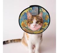Conos personalizados para mascotas - Cono de diseño único para gatos y perros, collar para recuperación postoperatoria, jarrón de cuello ajustable FloralRiot S