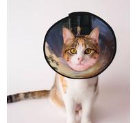 Conos personalizados para mascotas, diseño único para gatos y perros, collar para recuperación postoperatoria, cuello ajustable, puesta de sol y luna camino M
