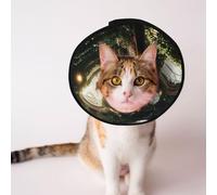 Conos personalizados para mascotas, diseño único para gatos y perros, collar para recuperación postoperatoria, cuello ajustable, castillo de vid iluminado por la luna M