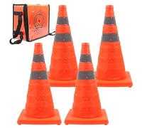 Conos plegables de advertencia de tráfico, 45 cm, para tráfico, multiusos, reflectante, 4 unidades