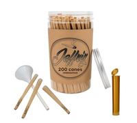 Conos preenrollados tamaño King Slim - 200 unidades | Jeffriz | Conos de papel natural sin blanquear de 110mm con puntas | Combustión lenta | Incluye cargador de conos y tubo a prueba de olores |