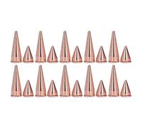 Conos punk de metal rosado, 20 unidades 7x10mm y 7x20mm, picos con tornillo para ropa y bolsos - Alta dureza, acabado brillante, ideales para DIY y personalización