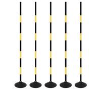 Conos Señalizacion Ajustable, Señal de Cono de Tráfico de PVC, se Puede Unir, Base de Caucho y Plástico, para Plazas de Aparcamiento, Obras de Construcción (5 PCS)(Black,200cm/79in)