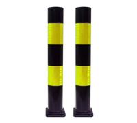 Conos Señalizacion de 80 Cm, Poste de Límite de Caucho, Moldeado en Una Sola Pieza, Alta Reflectividad, para Calles, Zonas Residenciales y Estacionamientos (2 Unidades)(Yellow)