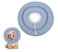 Conos suaves para perro, collar de dona ajustable para perros pequeños con banda elástica para el cuello, collar isabelino para perros, almohada cervical para perros y gatos (azul-gris, L)