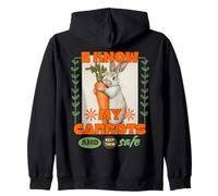 Conozco mis Zanahorias y Las mantengo Felices - Divertido diseño de Conejito Sudadera con Capucha