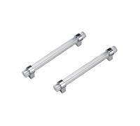 CONPHERON 2 Pieza Tiradores para Muebles Cocina Transparente Acrílico Manilla de Armario Tiradores para Puerta Cajón Pomos Zinc Aleación Gabinet Perillas Manijas 128 mm