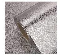 CONPHERON Aluminio Papel Adhesivo Pared Cocina, Papel Aluminio Autoadhesivo Papel Cocina Impermeable a Prueba Aceite para Muebles,40×300 cm (Textura Ratán)