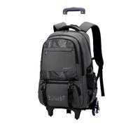 CONPHERON Mochila Escolar con Ruedas para Niños Mochila con Ruedas Mochilas Escolares Trolley para Adolescentes Mochila de Viaje Gran Capacidad Carro para Mochilas, Gris