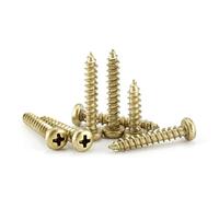 CONPHERON Tornillos Autorroscantes de Latón Tornillos para Madera de Cabeza Redonda Phillips M5x20mm, 10 pcs