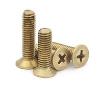 CONPHERON Tornillos de Cabeza Avellanada Cruzado de Latón Tornillos de Cabeza Plana Phillips Tornillo de Latón, M6x12 mm,10 pcs